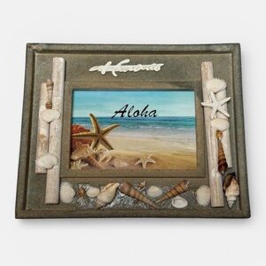Hawaii Aloha Coastal Seashell and Starfish Neutral 4x6 Picture Frame Decor